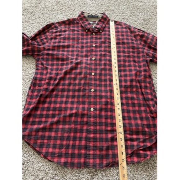 Vintage Tommy Hilfiger Shirt Mens Plaid Button Up Striped Crest Y2K Size XL - Picture 10 of 14